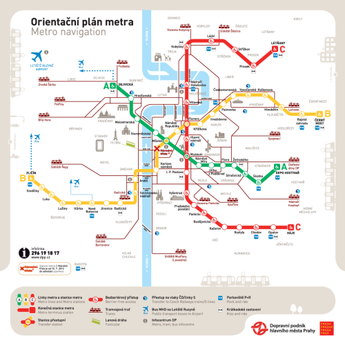Схема пражского метро